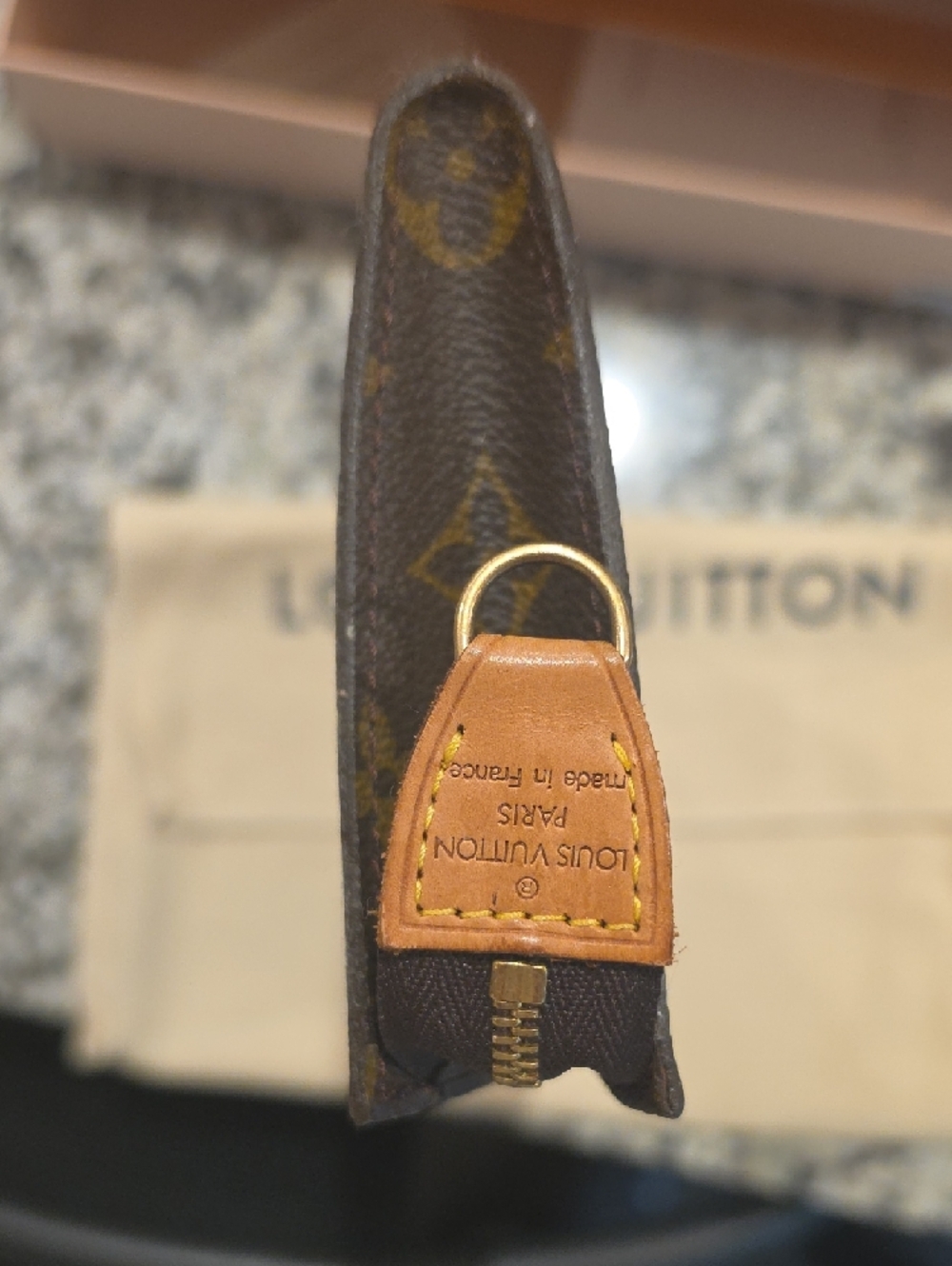 Louis Vuitton Monogram Zip Pouch - Brown/Gold Accents - Picture 3 of 6